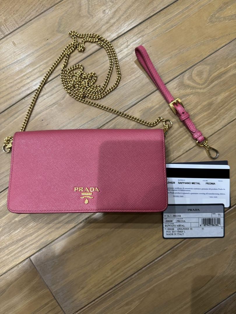 Prada Pink Saffiano Leather Shoulder Bag Crossbody Top Handle Luxury Purse