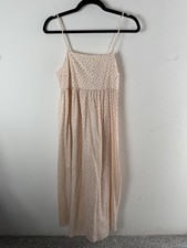 Madewell Dress Womens Small White Floral Square Neck Maxi Sundress Pockets