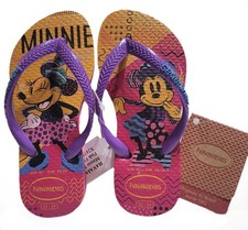 Nwt HAVAIANAS Girls 9C 23/24 Pink Flux MINNIE MOUSE FLIP FLOPS Thong Sandals
