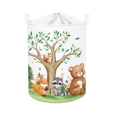 Forest Animals Tree Laundry Hamper Large Storage Basket Parents Organizer Kids