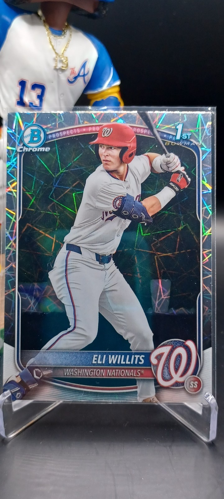 🔥Eli Willits (RC)🔥Laser Refractor🔥2025 Bowman Draft Chrome #BDC-1