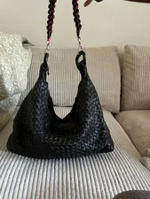 Vintage Bottega Veneta Intrecciato Dark Brown Fondant Hobo Bag