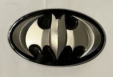 Belt Buckle - Batman - 3D, Silver Colored on Black Background
