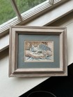 JT Poland Signed 1986 Vintage Sleeping Cat Framed Artwork — photo 2