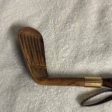 di Lana Italy Long Handled Shoe Horn, Wooden Handle, Leather Loop Strap Brown