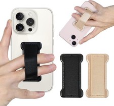 Cell Phone Finger Grip Strap Holder for Hand, Black Gold