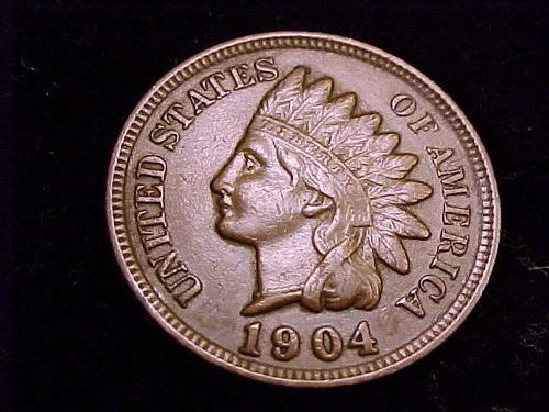 1904 Indian Head Cent, Very Fine to Extra Fine in Grade