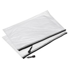 12 Pack Mesh Zipper Bag A4 Waterproof Folders Mesh Files Pockets Black