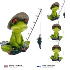 Frog Fishing Decor, Summer Garden Statues, Ocean Beach Decorations, Home Book...
