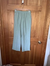 Alfred Dunner Chino Pants Womens size 8P Green Pull on Stretch Career
