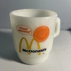 Vintage McDonalds Fire King Milk Glass Coffee Mug Good Morning Anchor Hocking