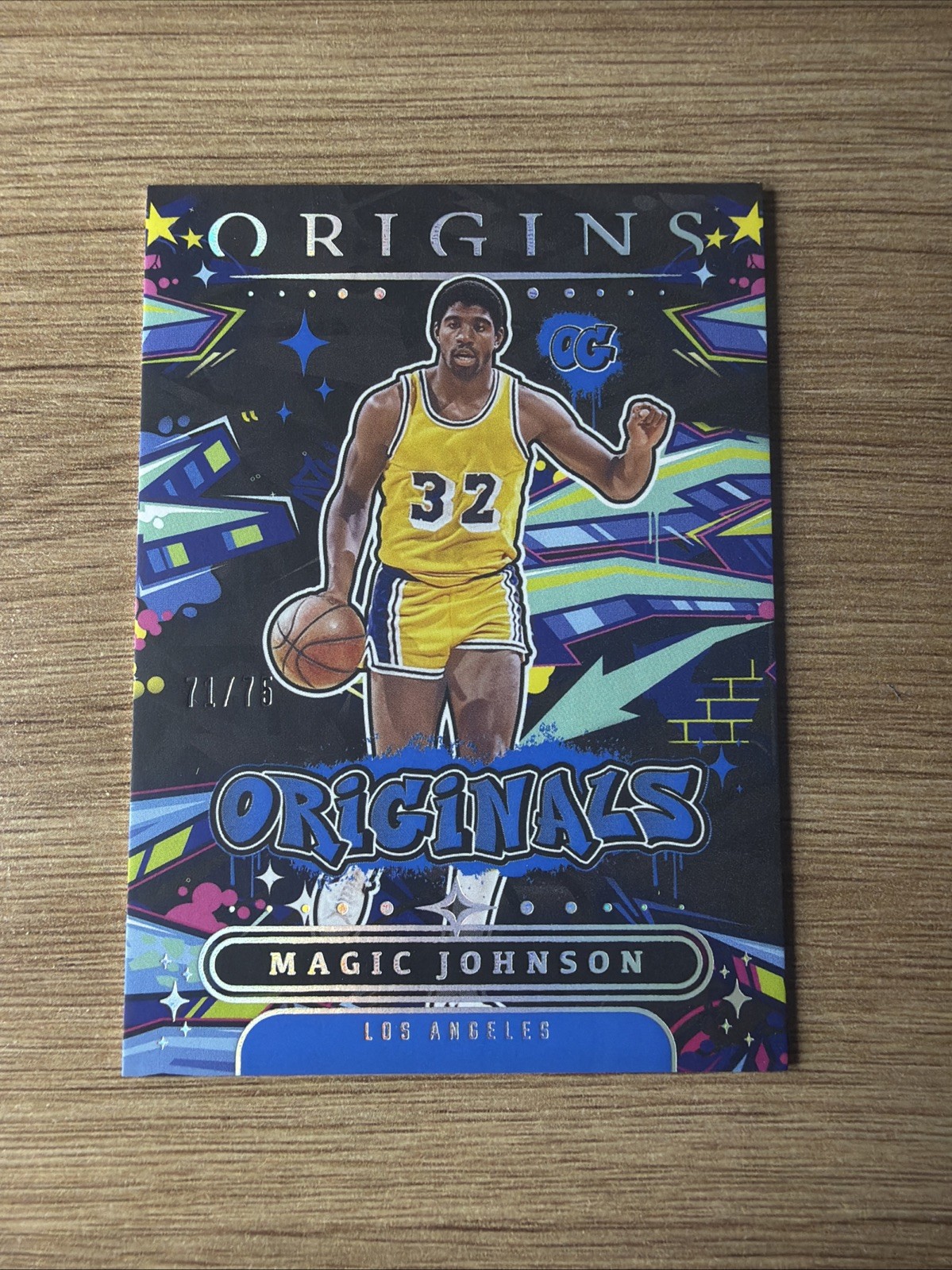 2025-26 Panini Origins Originals Magic Johnson #22 Blue /75 Los Angeles Lakers