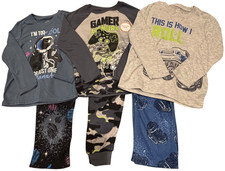 3 Sets Boys PJs XS 4-5 Wonder Nation NWT   Gamer, Astronaut,  Truck Design 6 Pc