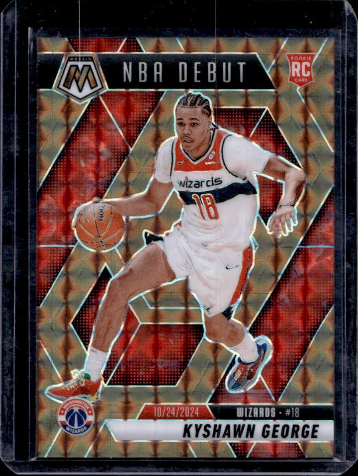 2024-25 Mosaic Kyshawn George RC Bronze Rookie NBA Debut #38/75 Wizards