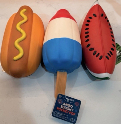 Jumbo COMBO Squishy Popsicle, Watermelon Hot Dog, Cucumber squishy Sensory Toy 
