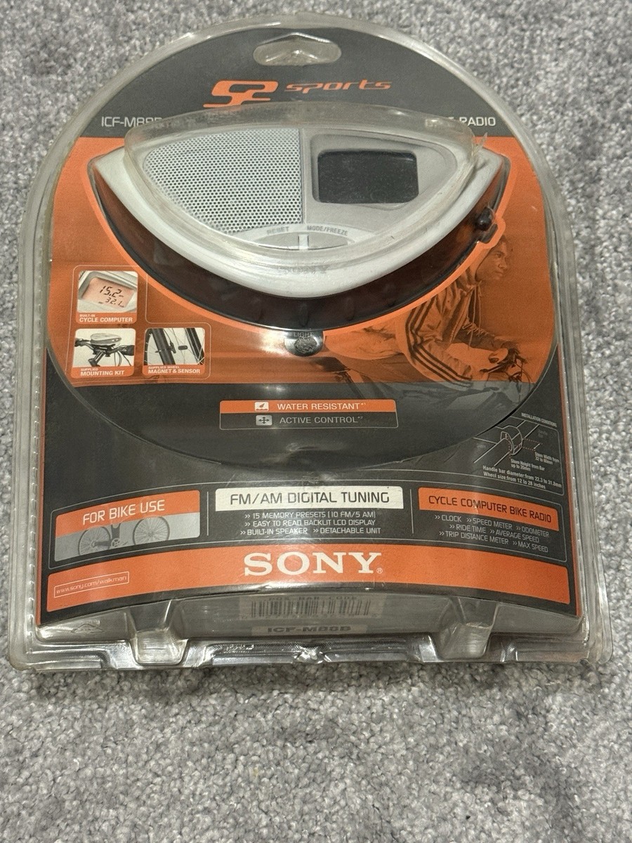 Sony ICF-M88B Bike AM/FM Digital Radio Clock Speaker Speedometer