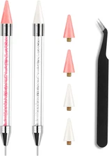 Rhinestone Picker Tool 2 Acrylic Handle Rhinestones Applicator Dual-Ended DIY Na