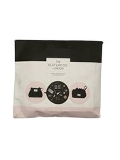 The Flat Lay Co. London Open Flat Classic Black Makeup Bag & Cosmetics Mat