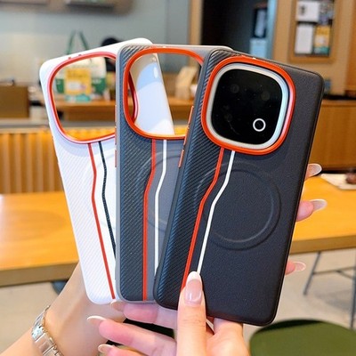 For vivo iQOO 13, Fashion Hybrid Armor Leather Magnetic Shell Back Cover Case