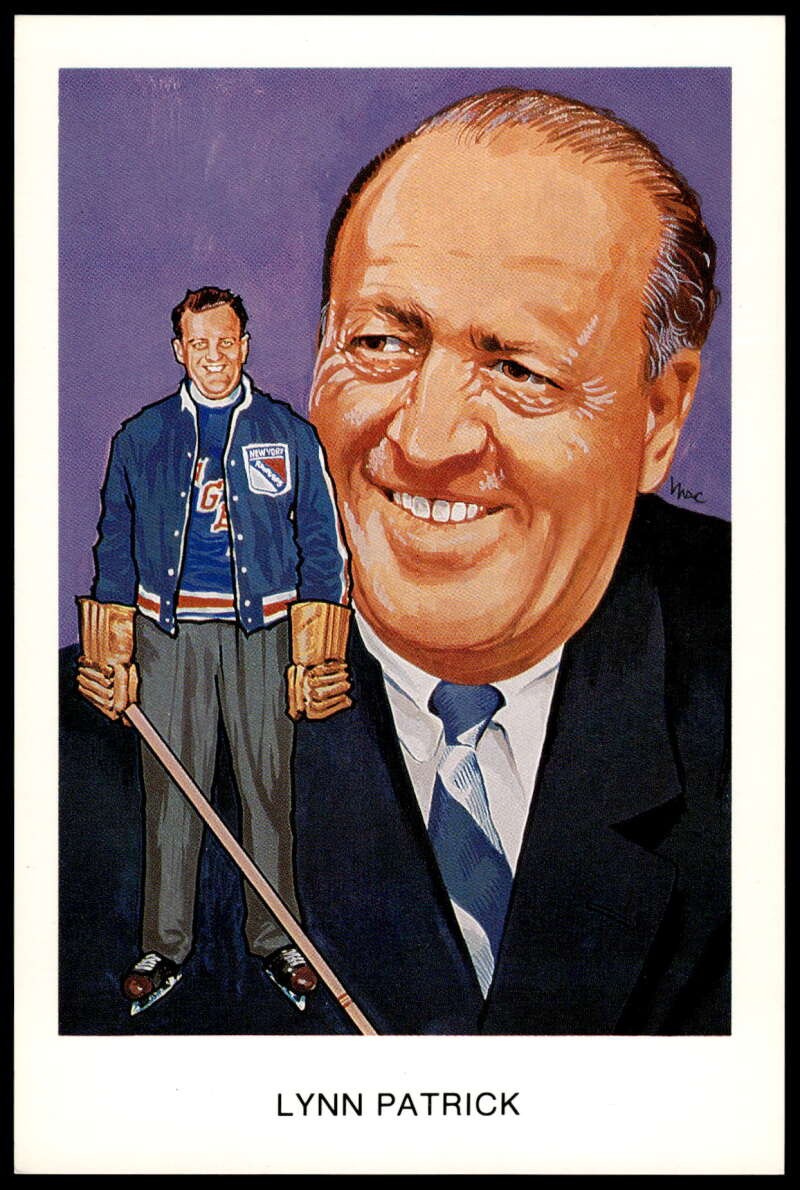 Lynn Patrick 1983 Cartophilium Hockey Hall of Fame Postcards #N12 NY Rangers
