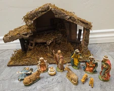 Fontanini Depose Italy NATIVITY 11 Figures Animals music plays silent night vtg