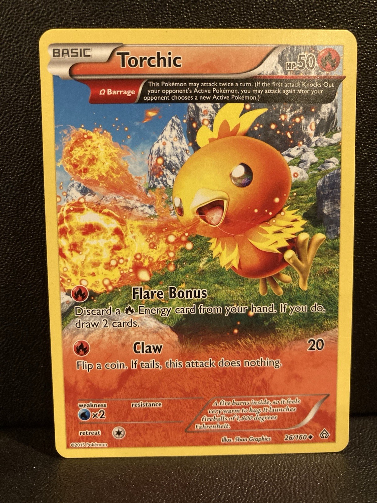 Torchic 26/160 Full Art Non Holo Rare XY Primal Clash 2015 Pokemon TCG