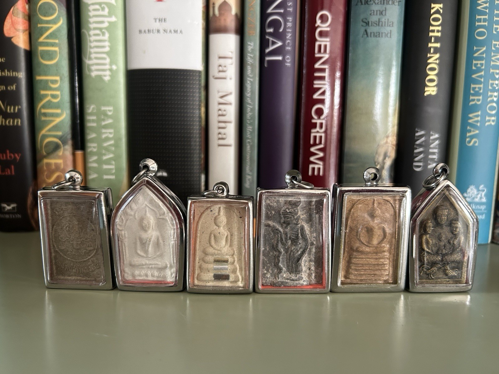 Vintage Thai Buddhist Amulets Pendants 6 Pieces Sold As Set