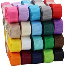 3/8 inch Solid Color Ribbon Grosgrain Ribbon, 20 Colors 2 Yards Each Total 40