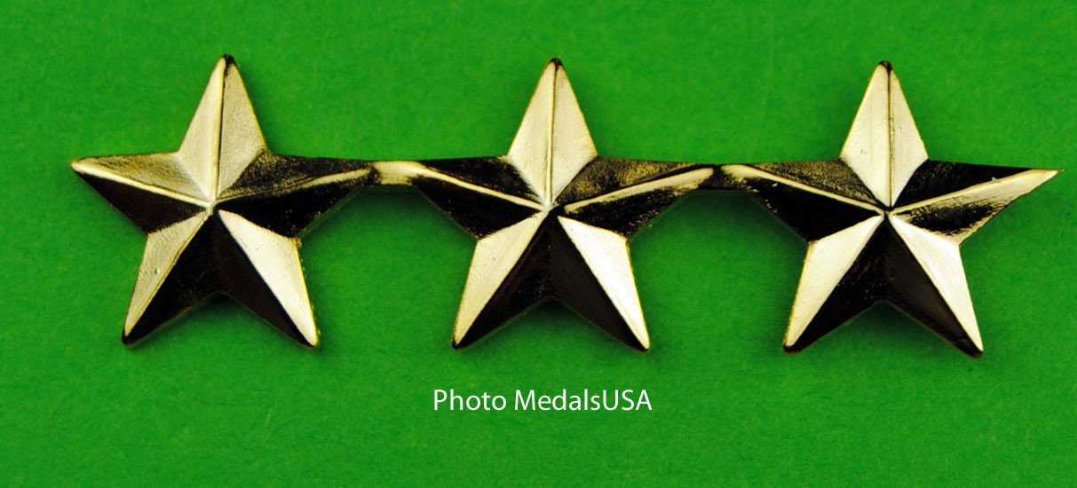 3 Star General Rank gold collar, shirt, hat, ball cap insignia eBay