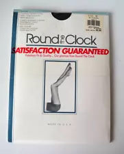 Vintage 1990s Round the Clock Pantyhose Size C Bit O Black Control Top Pantyhose