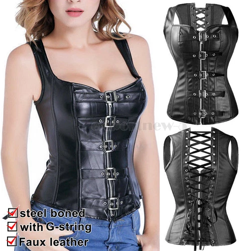 Bustier Corsé Top Mujeres Sobre Busto Con Cordones Cintura Deshuesada Entrenador Lencería Burlesca - Imagen 24 de 32