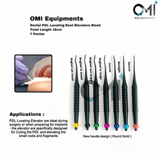 Dental PDL Luxating Root Elevators Set of 7 Precise Peristomes Black Titanium