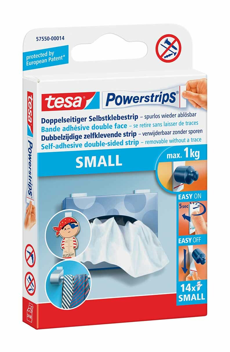 Tesa® Klebestück Powerstrips Small Weiß 14 Stück