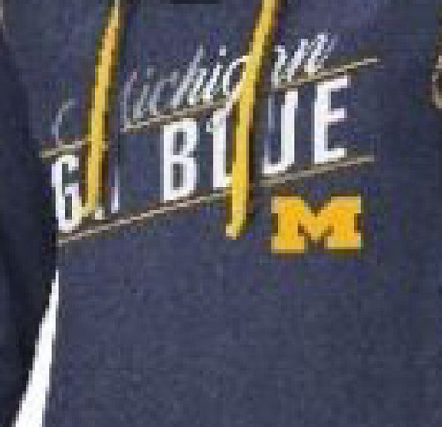 Michigan Wolverines Women's Sized Cloak Blue Synthetic Hooded Pullover Top - Picture 3 of 5