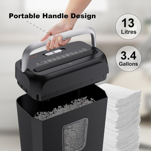 Paper Shredder for Home Use, 6 Sheet Crosscut Paper Credit Cards, Staples, an.. - Picture 6 of 9