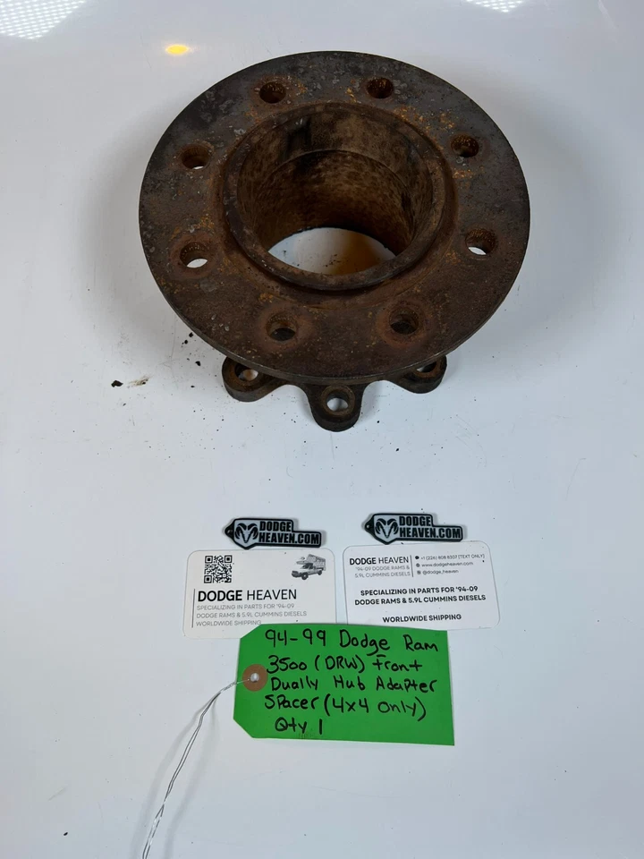 Espaciador adaptador doble buje delantero 4x4 V10/diésel OEM 1994-1999 Dodge Ram 3500 1994-1999 Foto 2 de 4