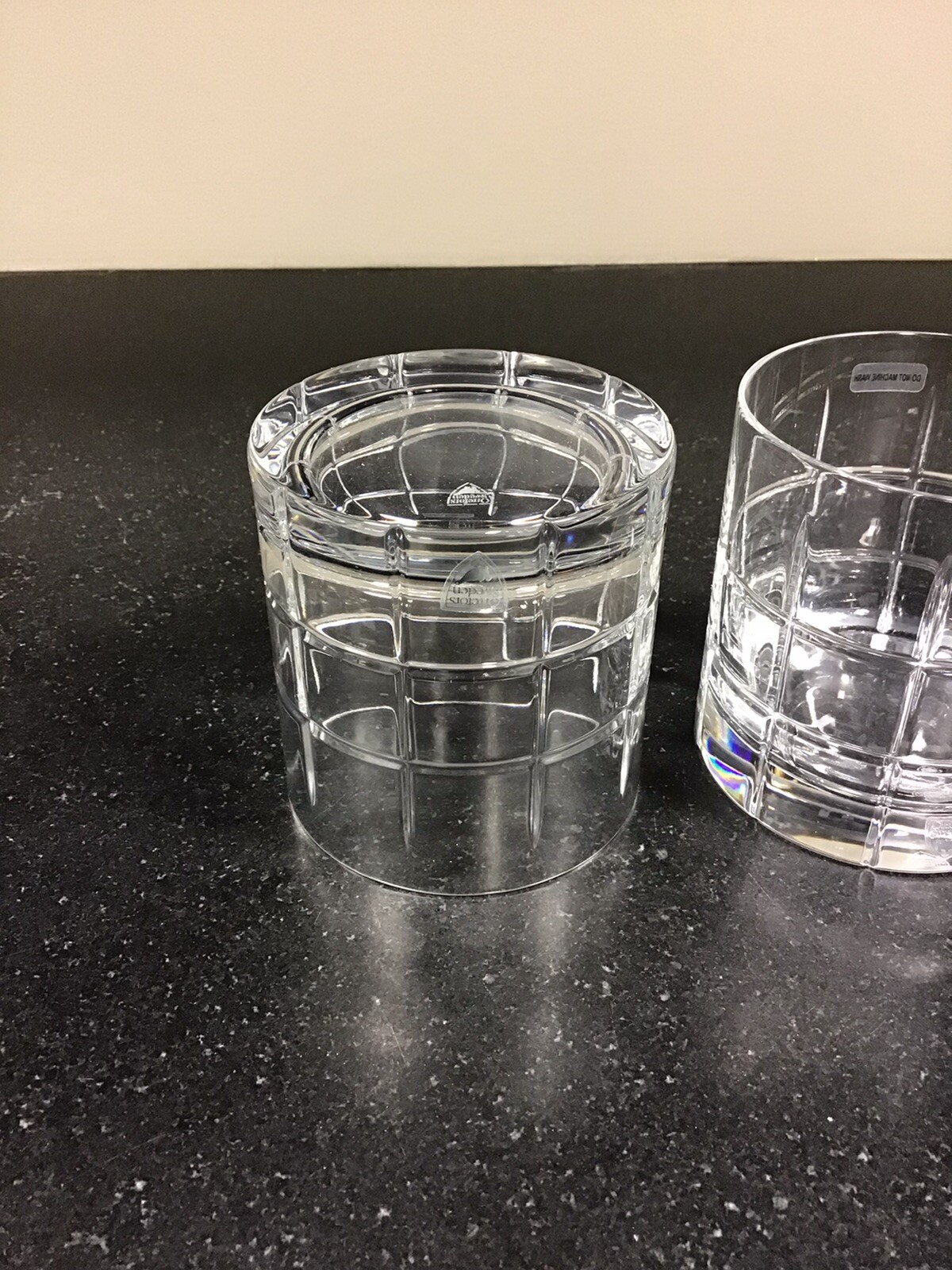 Kosta Boda Orrefors Street Double Old Fashioned Glass Set of Two NEW