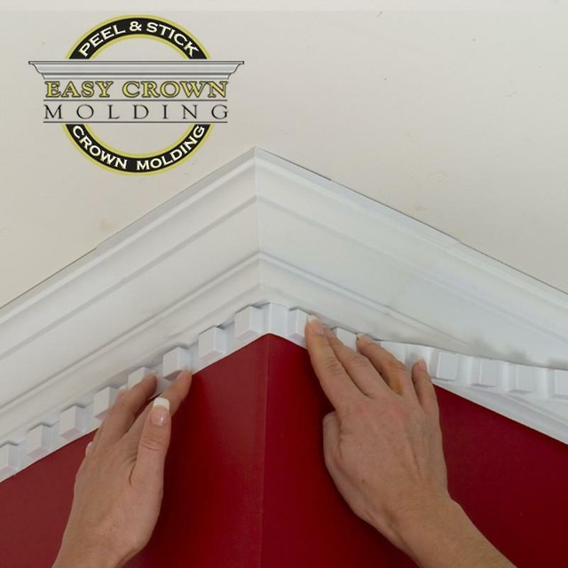 4.5" Peel & Stick Easy Crown Molding 85' Kit inside & outside corners