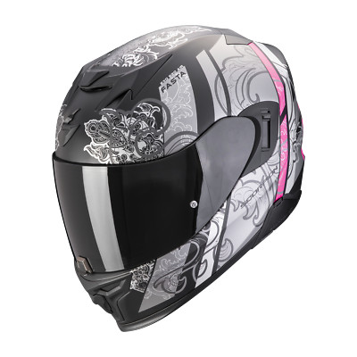 Scorpion EXO-520 Evo Air Integralhelm Fasta, schwarz-silber-pink, Gr. S (55/56)