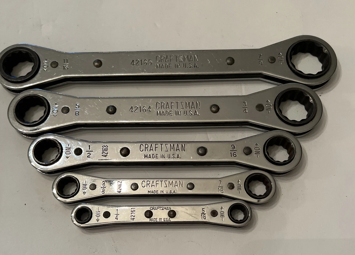 Craftsman USA 5 Piece Standard Ratcheting Box End Wrench Set 12