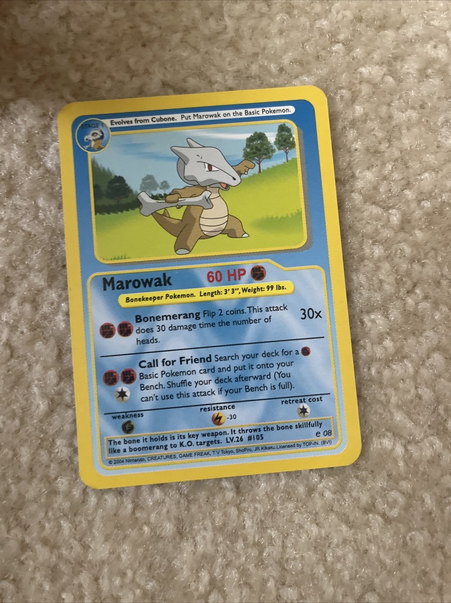 funskool pokemon cards value Pokemon funskool card (Vintage) Marowak 2004 Nintendo Creatures