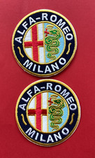 ALFA ROMEO MILANO ITALIAN CAR MOTORSPORT RALLY EMBROIDERED PATCHES x 2 UK SELLER