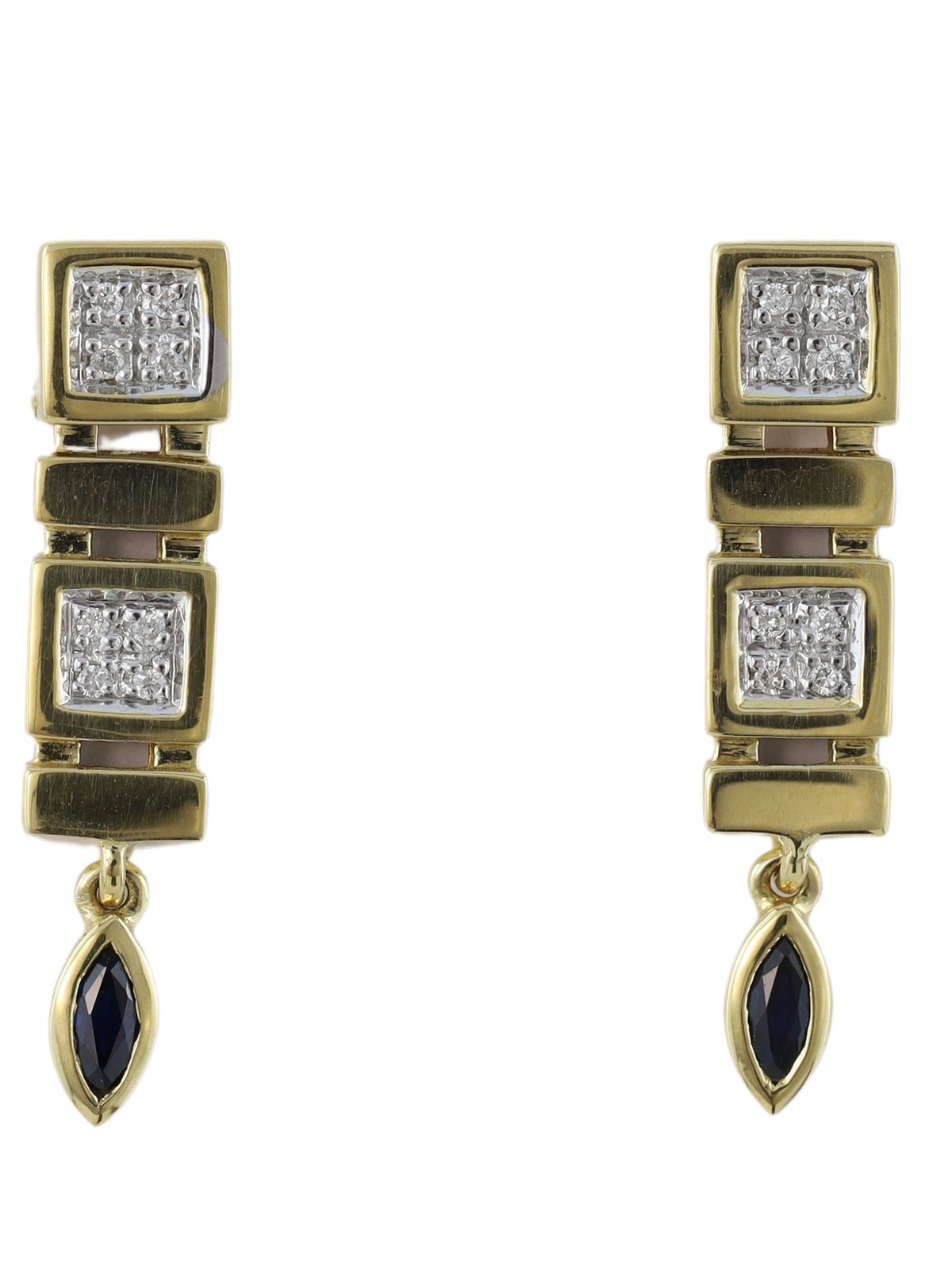 MIAMAR 0927866 Damen Ohrstecker 14 карат (585) Двухцветный weiß