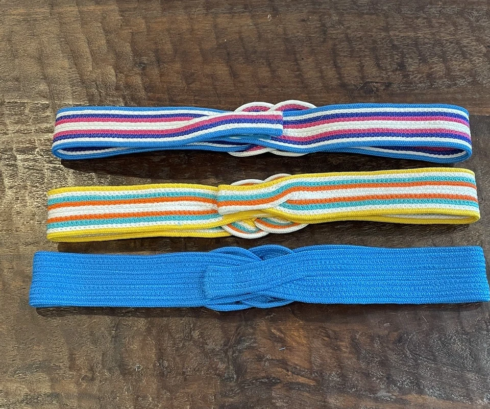 Cinturón Nudo Vintage Años 80 Cuerda Trenzada Ajustable Colores Primarios Festival Talla L/XL Foto 3 de 4