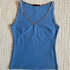 Mokea Designs, Australian Boutique Size 8 Satin Edge Tank Light Blue Women’s