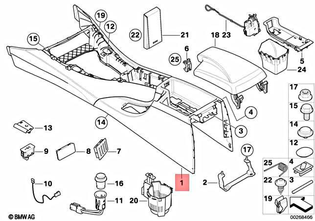 RARE 2009 BMW M3 Center Console Black Extended Novillo Leather USB  