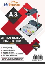 A3 A4 Clear Acetate Sheets 115 100 Micron OHP Transparency Film for Inkjet & Las