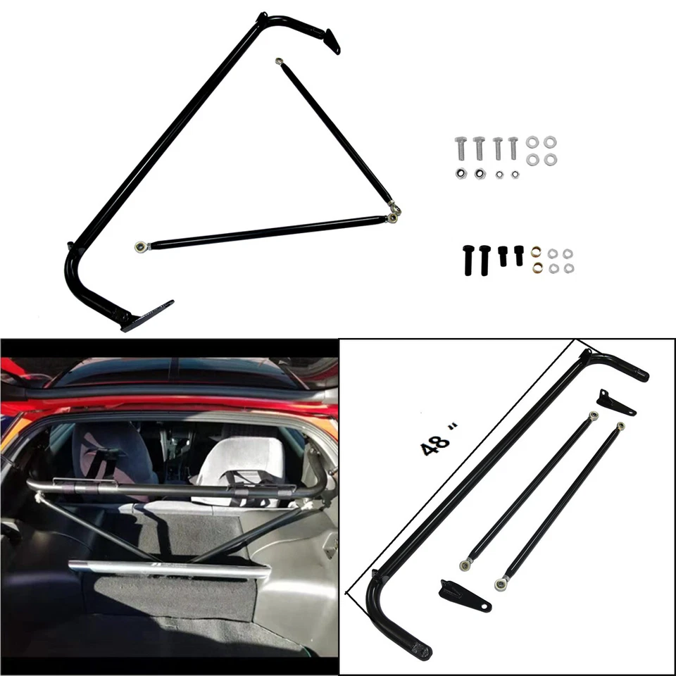 48" Racing Seats Seatbelt/Seat Belt Harness Bar Kit Chassis Roll Black for Auto Foto 2 de 4