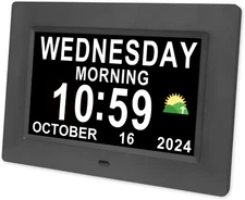Reloj despertador digital con calendario para personas mayores con demencia, con