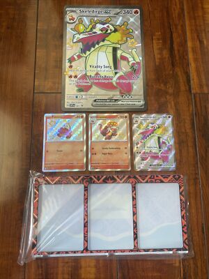 Pokemon Paldean Fates Fuecoco Crocalor & Skeledirge EX Black Star